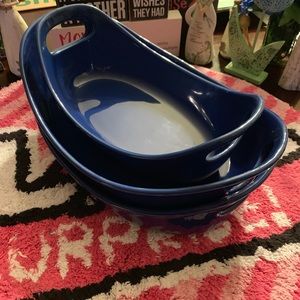 ⭐️💙Set Of 3 Beautiful Blue Corning Wear Dishes💙